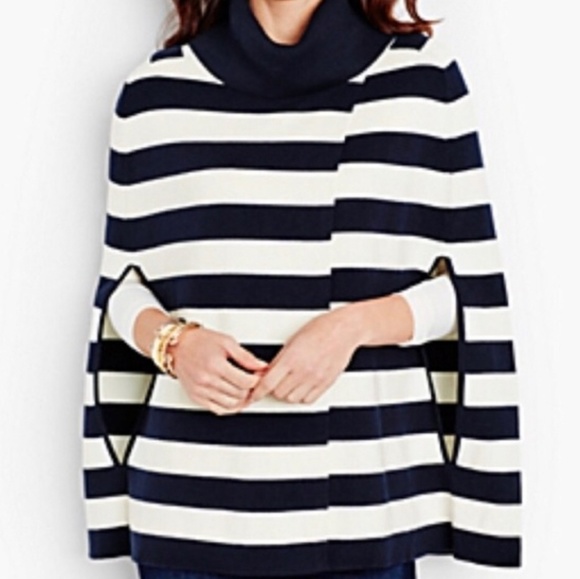 Talbots Sweaters - Talbots striped sweater cape size L